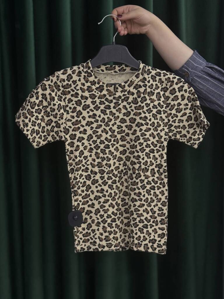 کراپ تیشرت پلنگی کد 2407